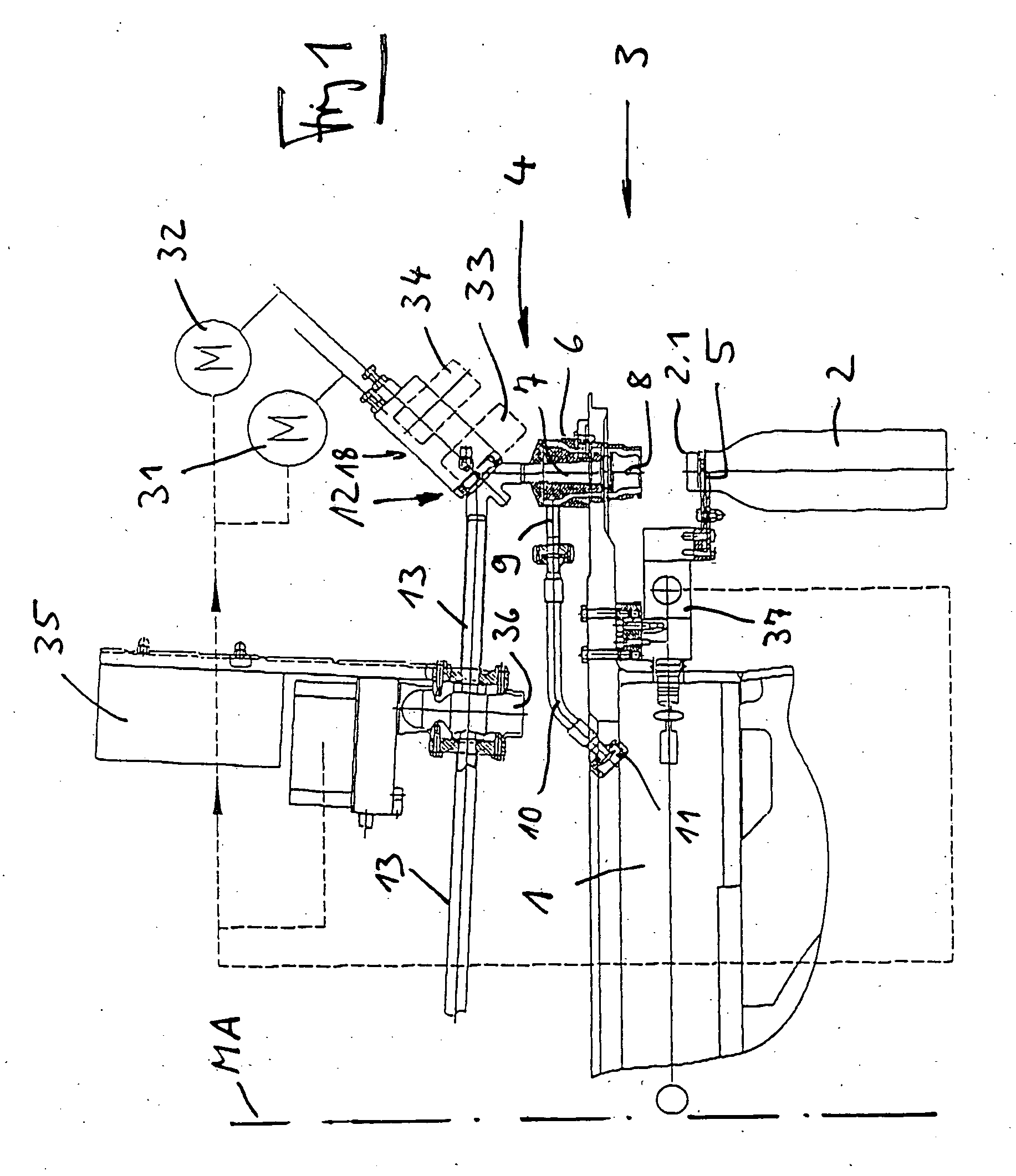 Beverage bottling plant for filling bottles with a liquid beverage filling material having a filling machine with a filling control element