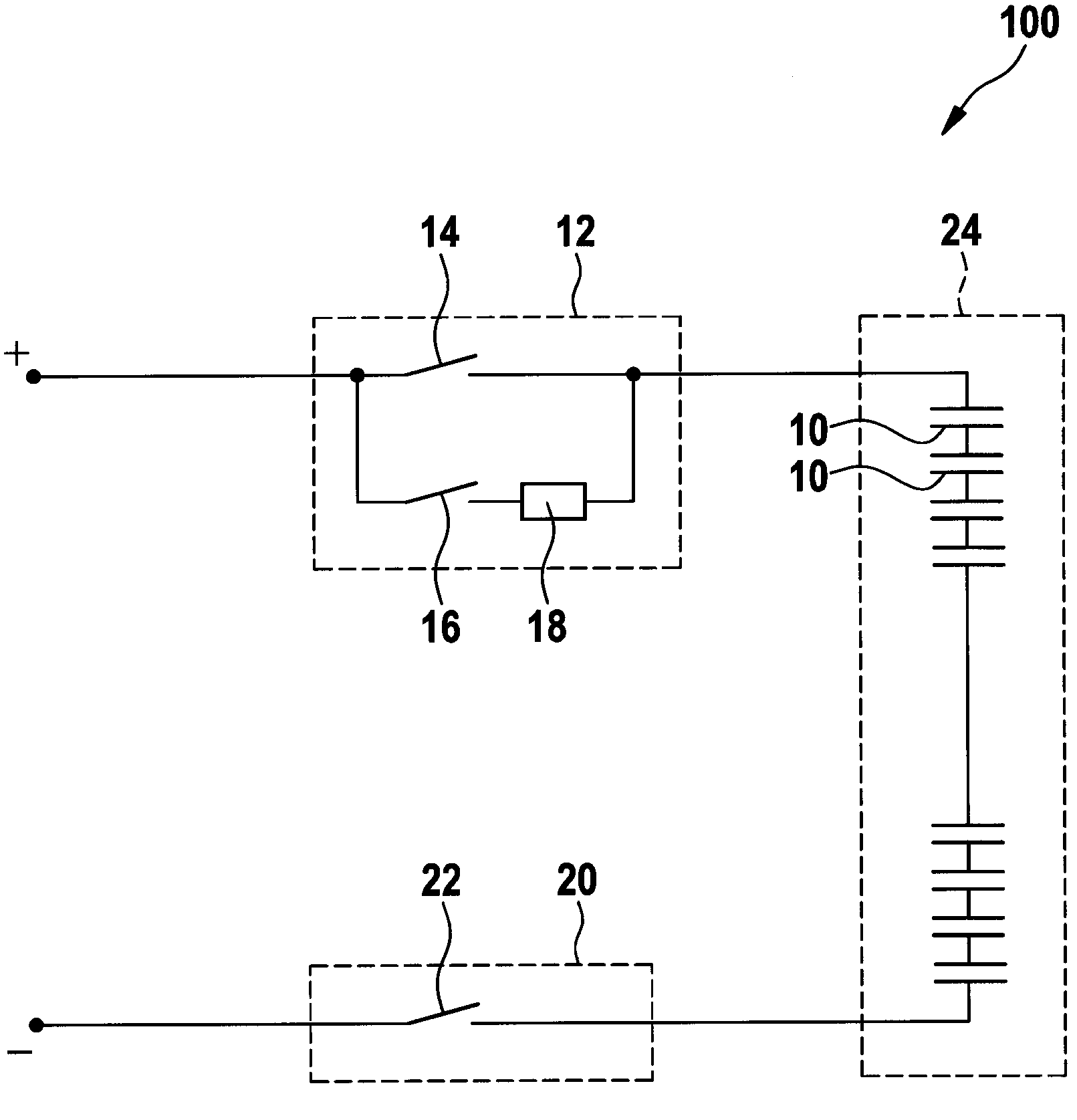 Battery system for measuring battery module voltages