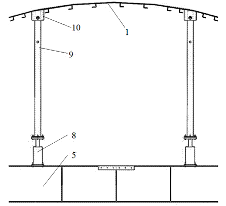 Anti-floating device for tunnel construction, steel mould board lining rig and anti-floating construction method