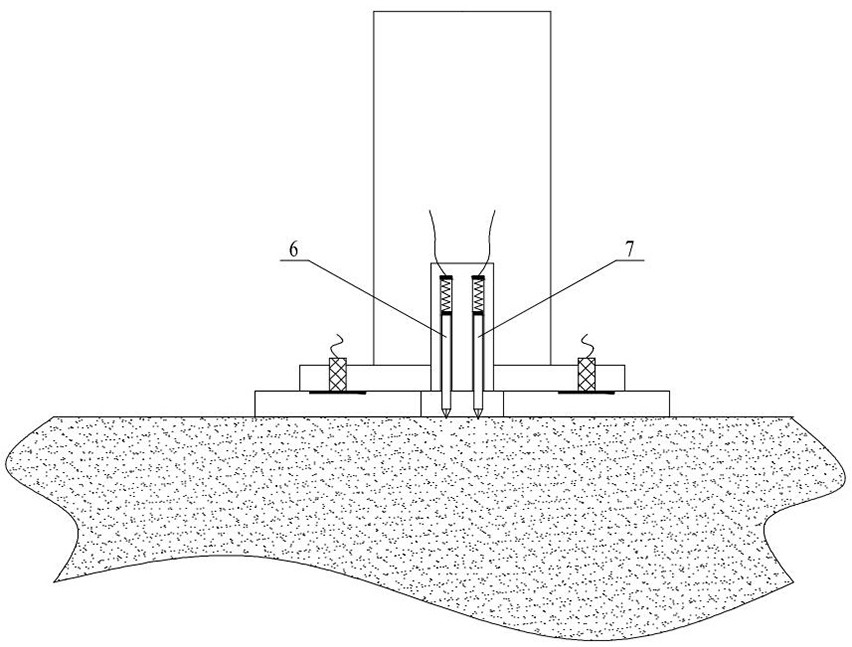 Crane supporting leg device capable of achieving detection of foundation state