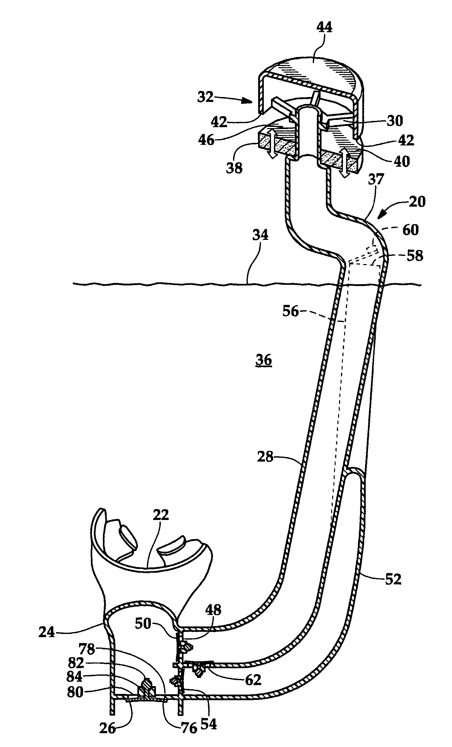 Low physiological deadspace snorkel