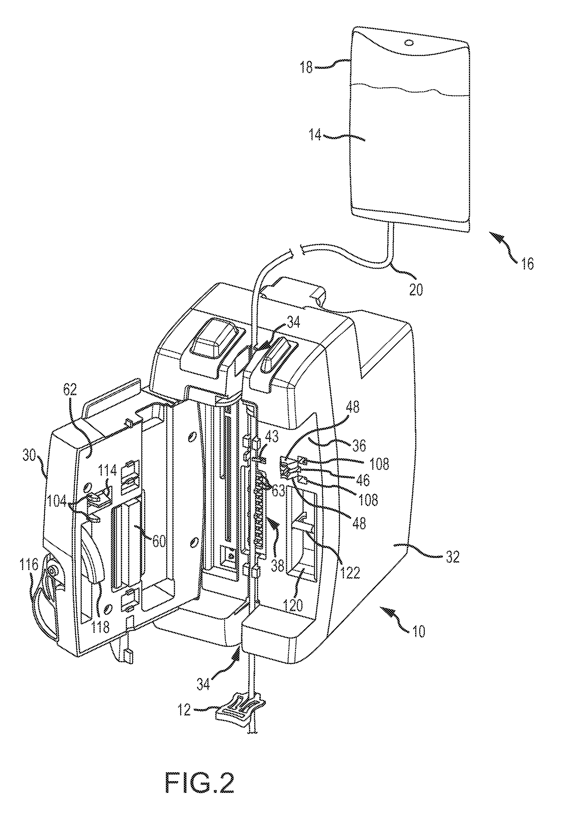 Infusion pump and slide clamp apparatus and method