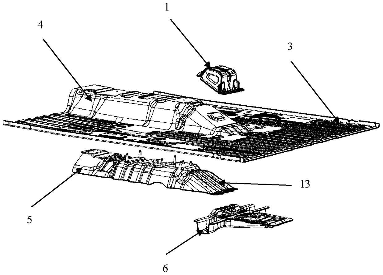 A handbrake mounting point reinforcement structure