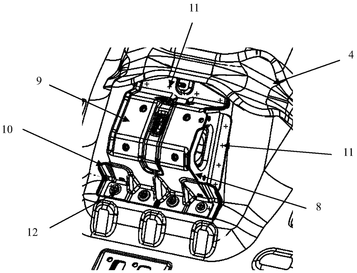 A handbrake mounting point reinforcement structure