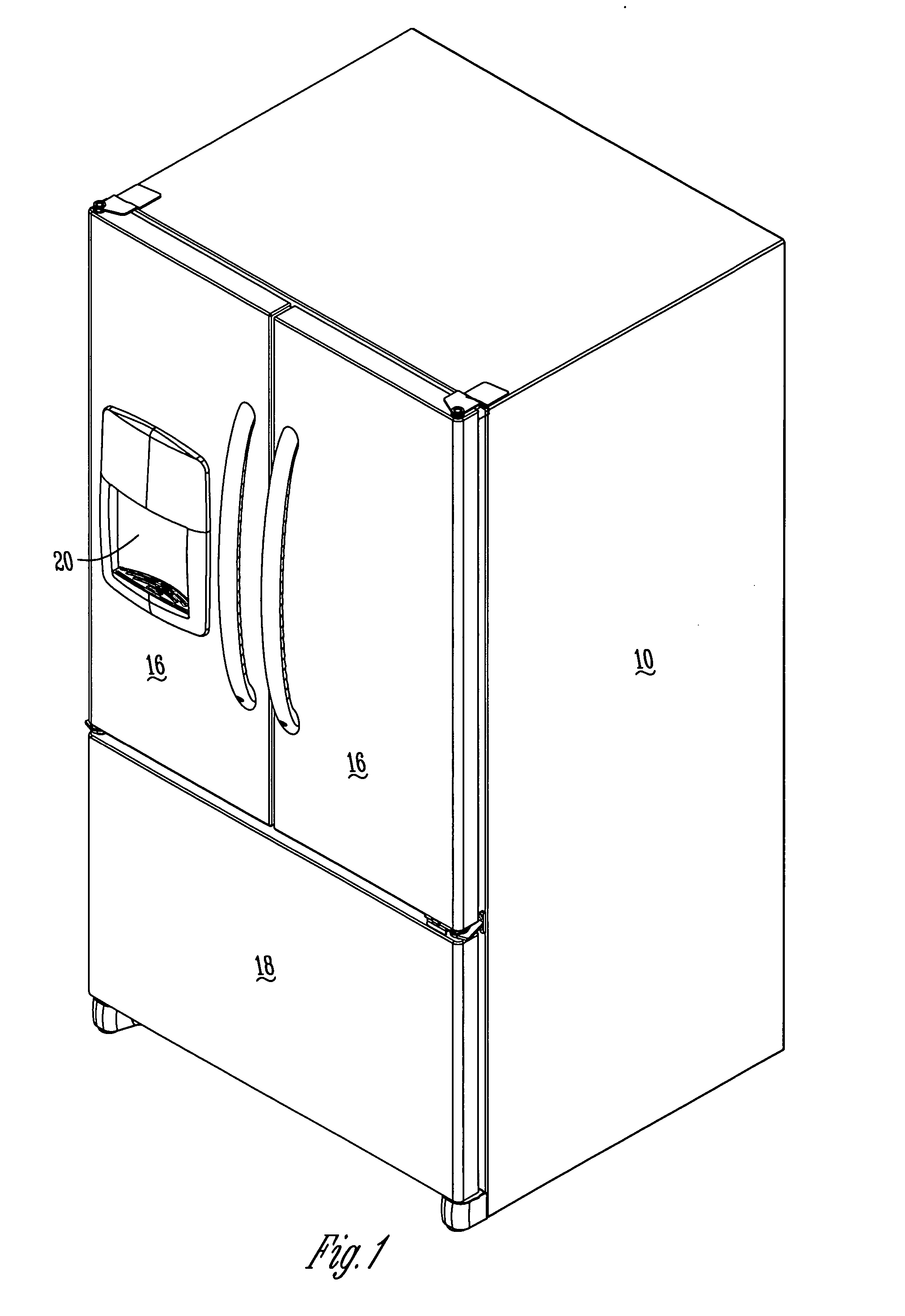 Insulated ice compartment for bottom mount refrigerator