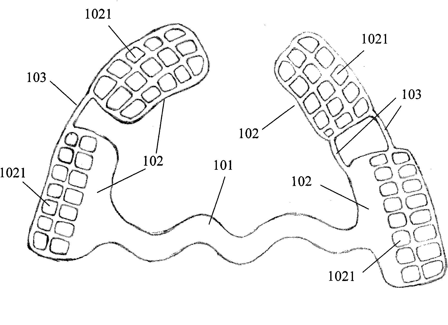 Movable denture stent made of medical pure titanium metal