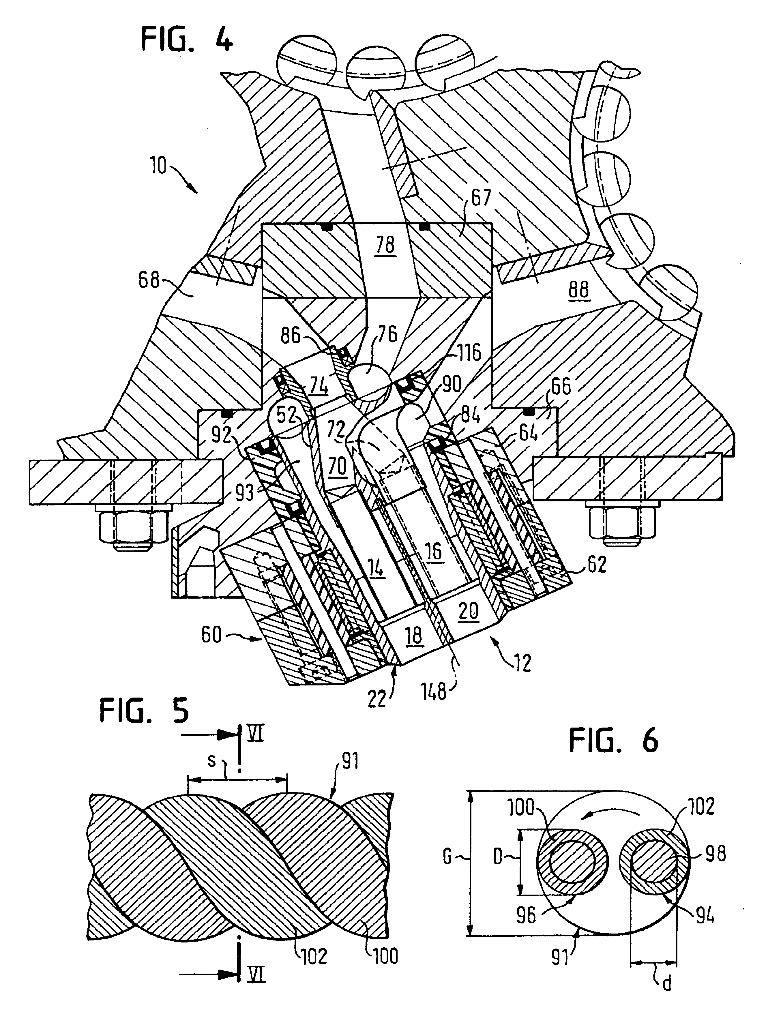 Nozzle arrangement, nozzle carrier and device for extruding doughy substances