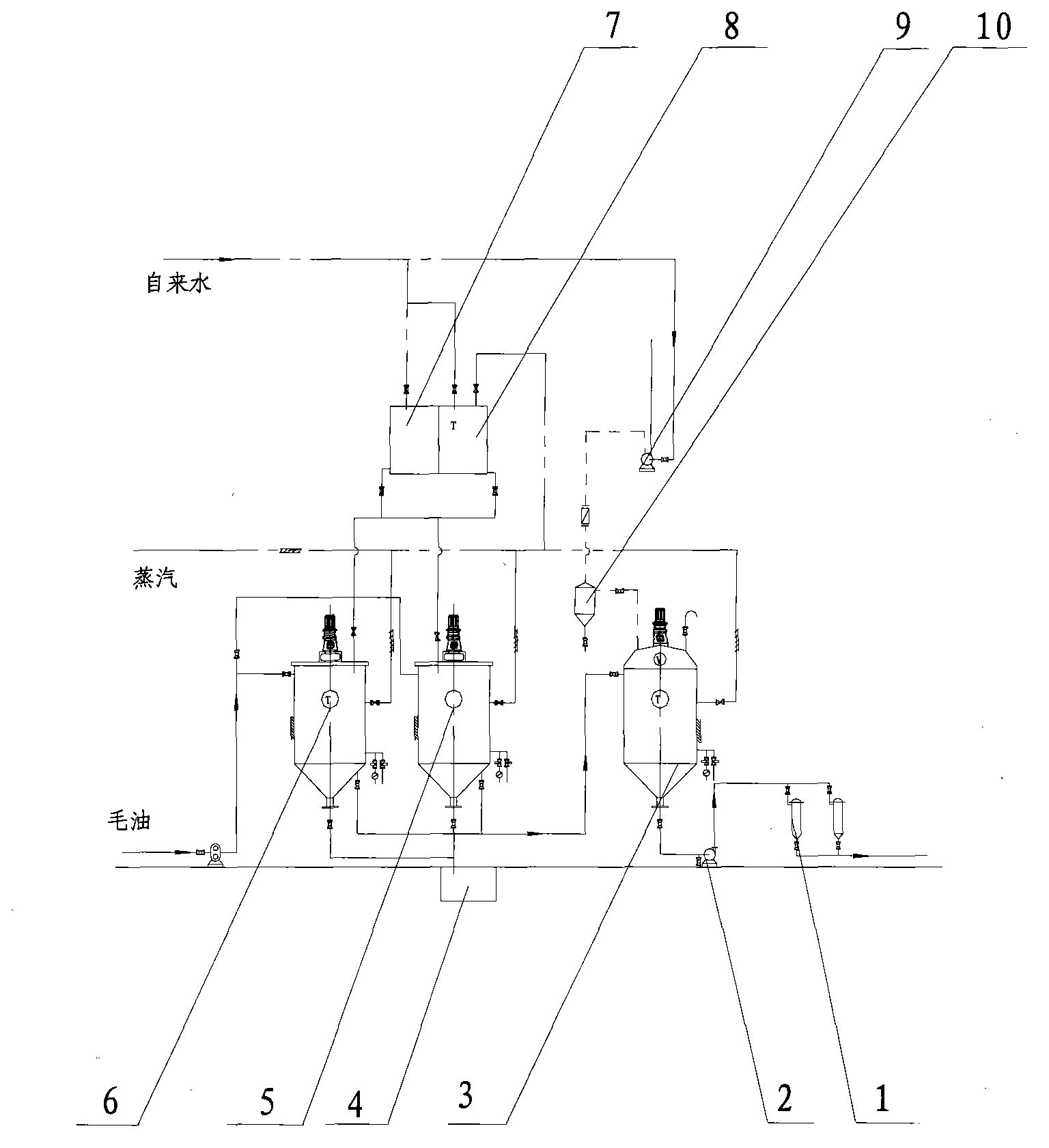 Efficient intermittent rice-bran-oil degumming technology