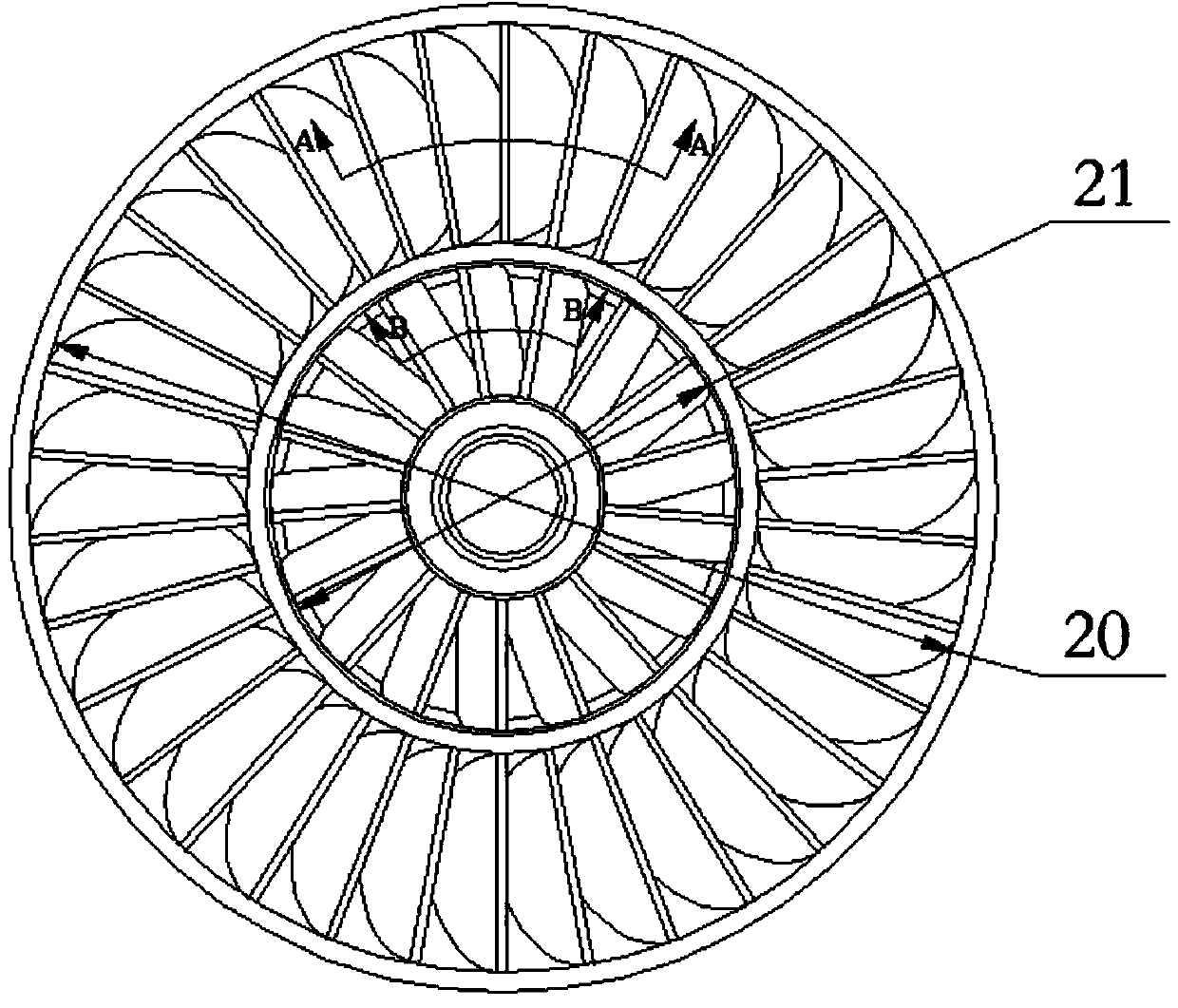 Closed two-cavity and two-row blade hydraulic retarder