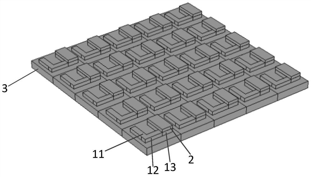 Inclined U-shaped chiral structure and preparation method thereof