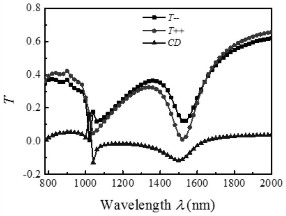 Inclined U-shaped chiral structure and preparation method thereof