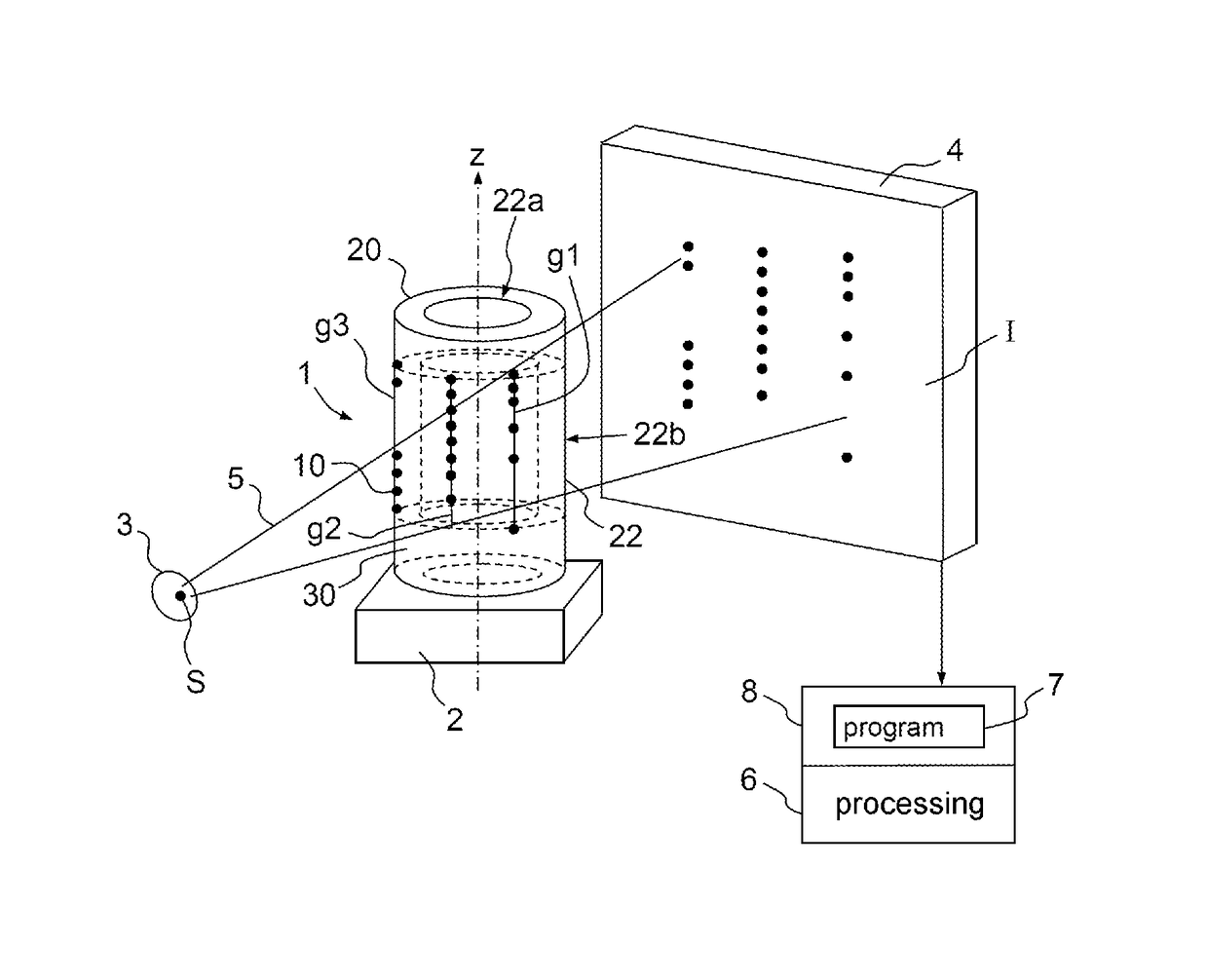 Test pattern and method for calibrating an X-ray imaging device