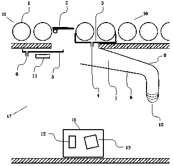 Protective device and method of hot rolled strip steel lower surface detecting device