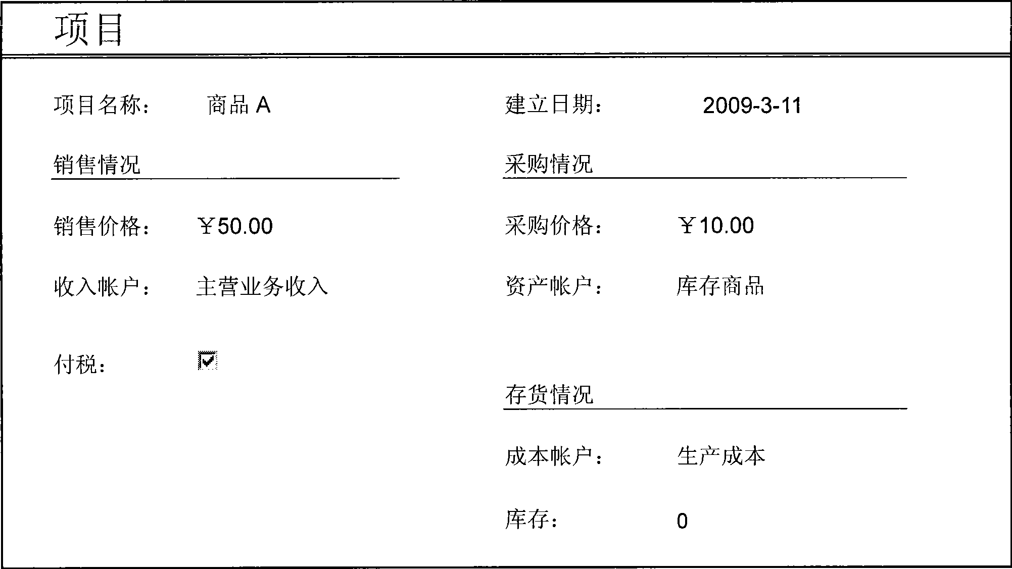 Method for generating record of accounting system