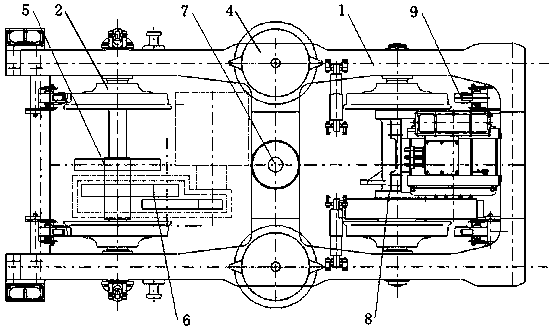 Gear bogie suitable for steep-slope rail transit transportation