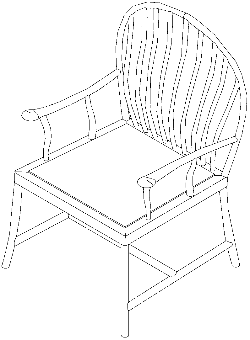 Back rest chair with circular arc-shaped back rest frame