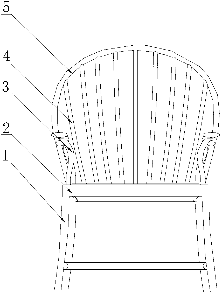 Back rest chair with circular arc-shaped back rest frame