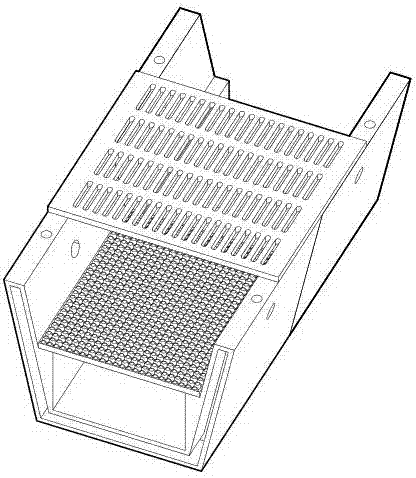 Rainwater channel with rain and dirt flow dividing function and construction method thereof