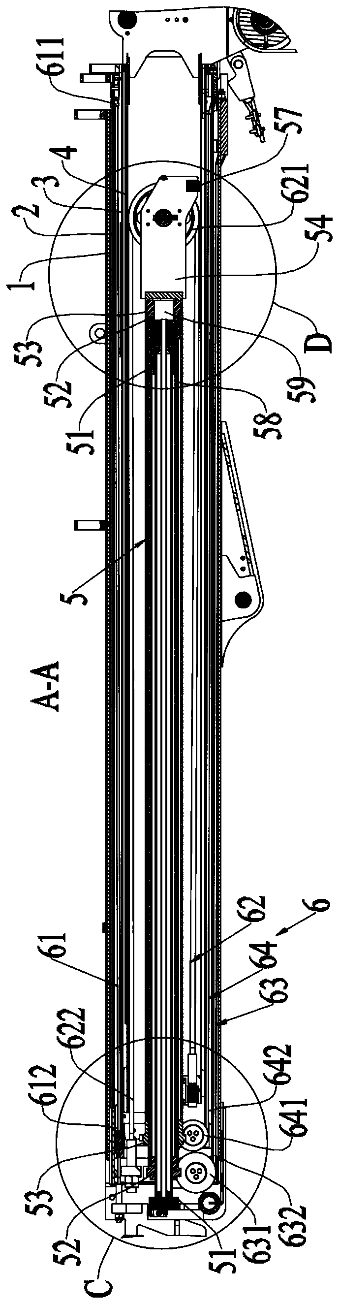 Synchronous telescopic mechanism of truck-mounted crane