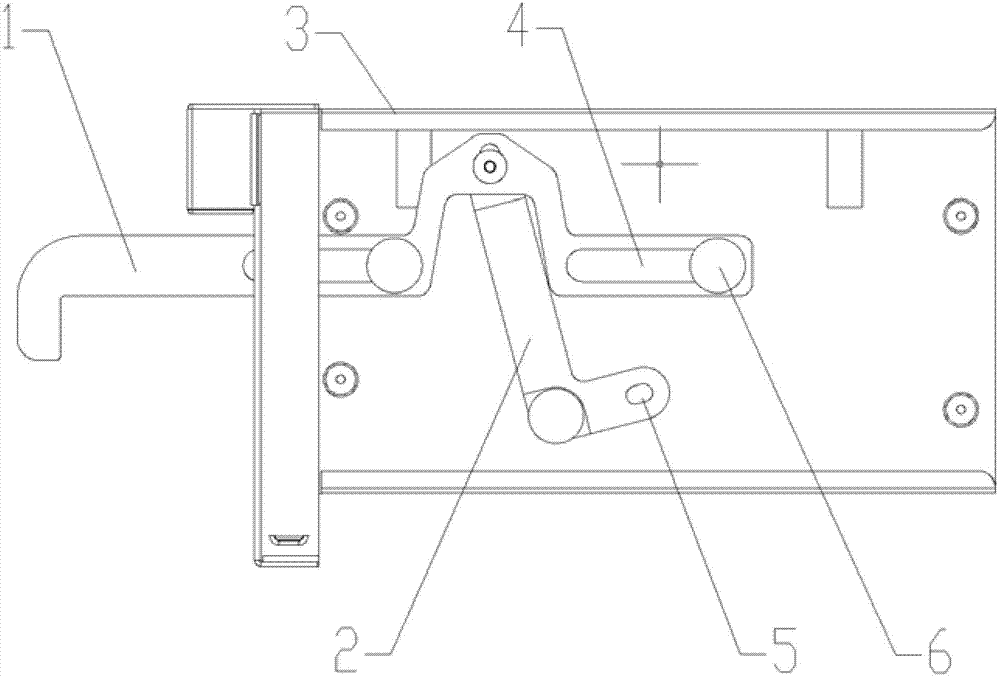 Connecting rod device for plugging PCB (Printed Circuit Board) plate