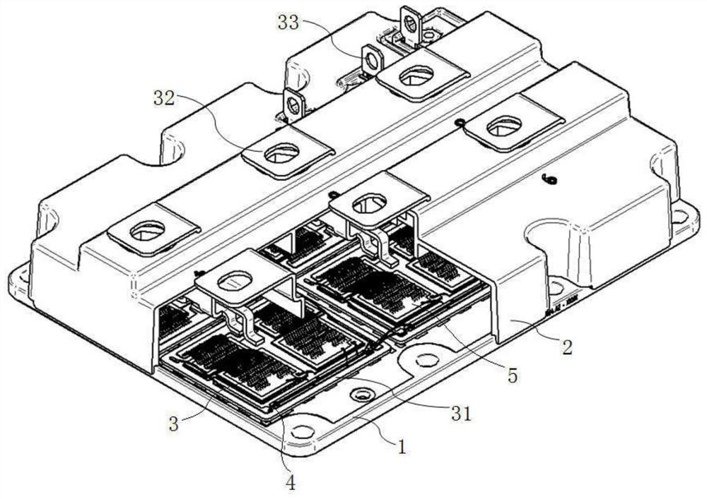 A power semiconductor module packaging structure