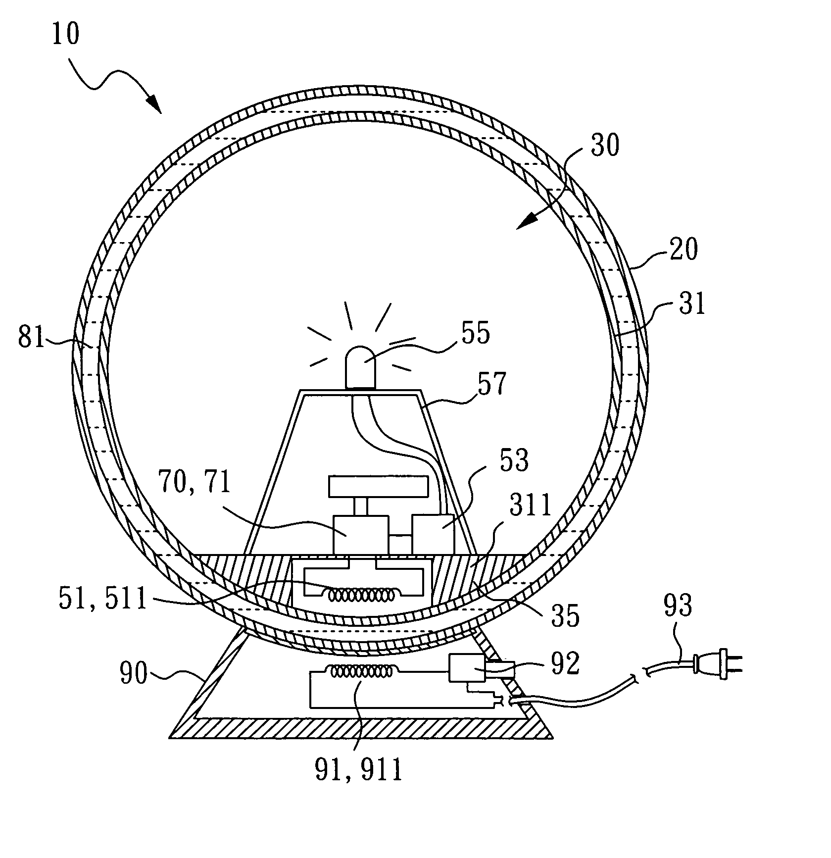 Object with rotational effect