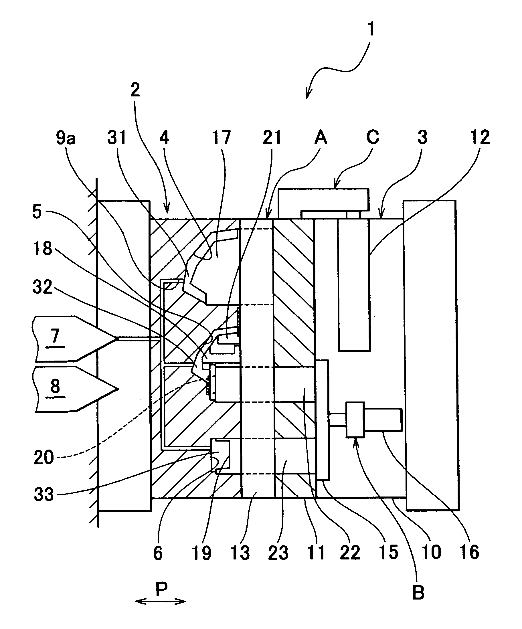 Manufacturing device and manufacturing method for synthetic resin hollow molded body