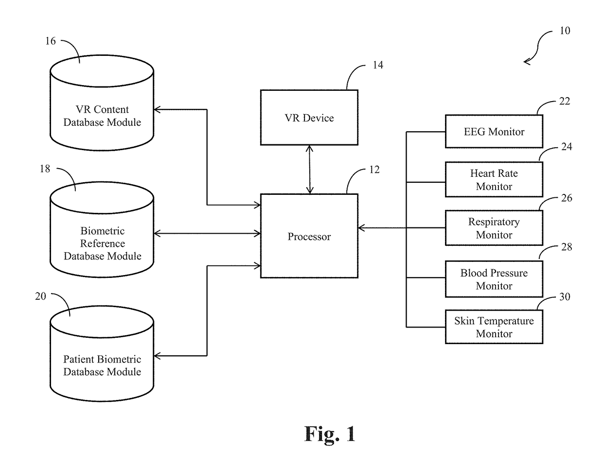 System and method for modifying biometric activity using virtual reality therapy