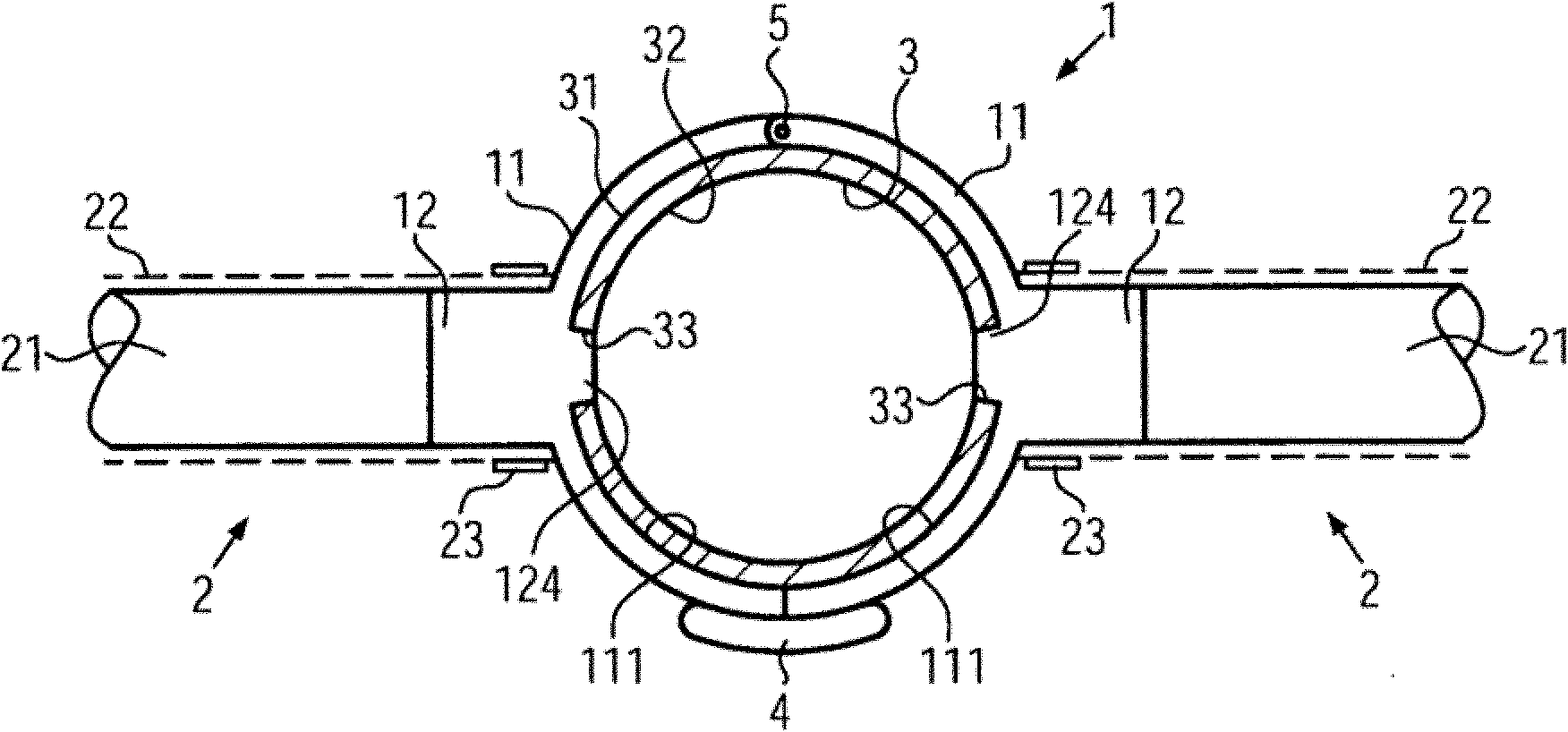 Fixing device for pipe aerator for waste water purification