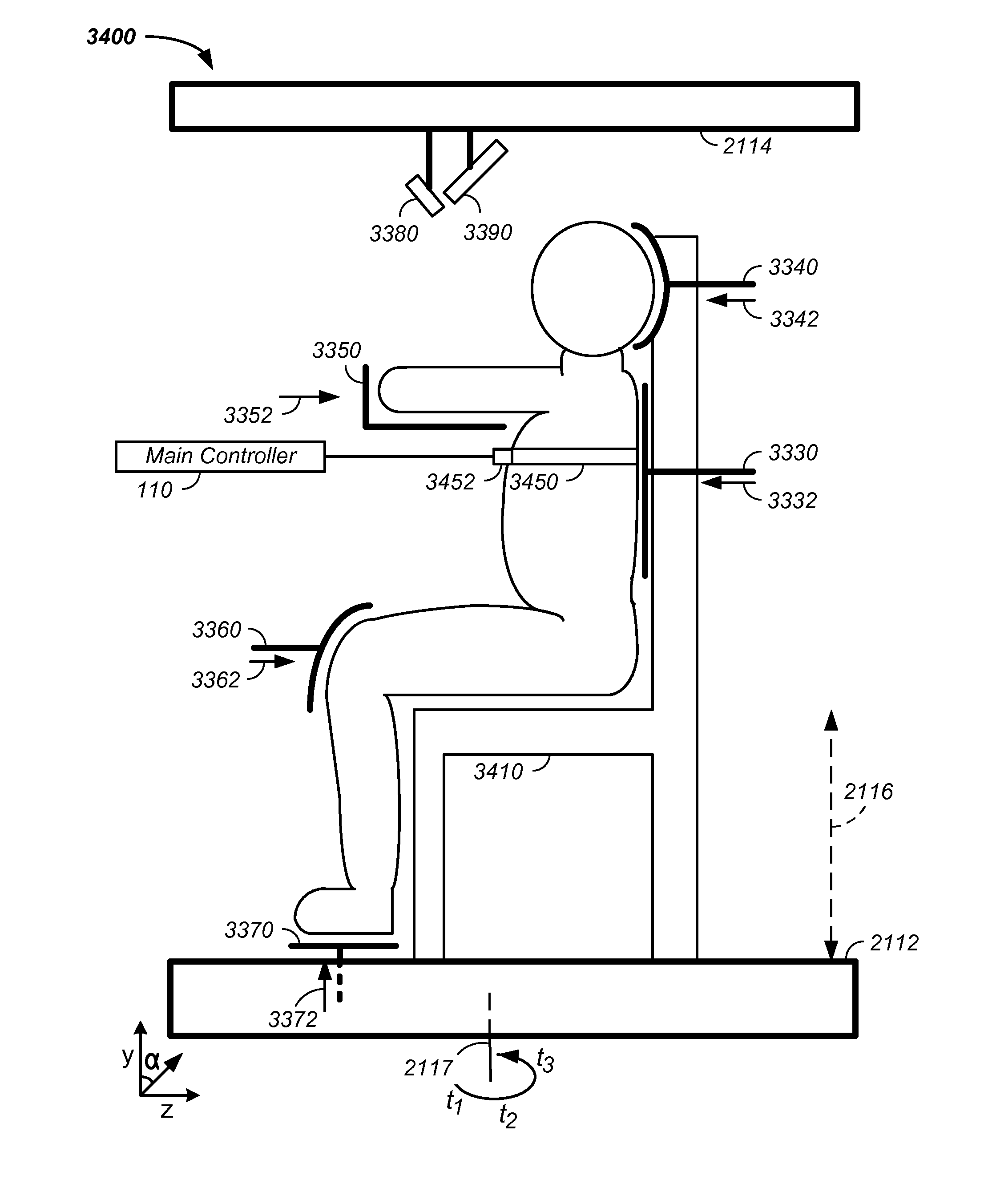 Proton tomography apparatus and method of operation therefor