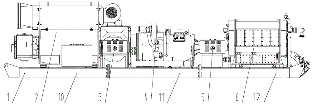 Fracturing pump transmission system and electric fracturing pry