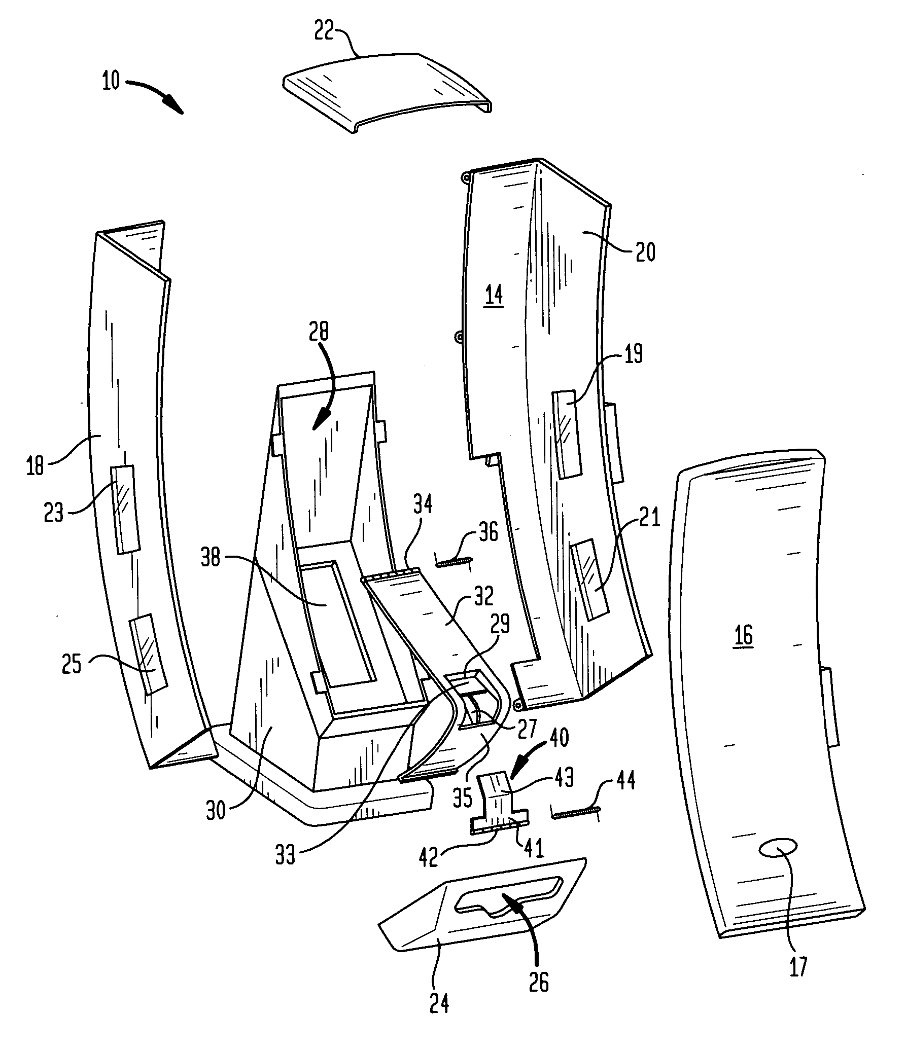 Gravity-feed napkin dispenser with internal blocking assembly