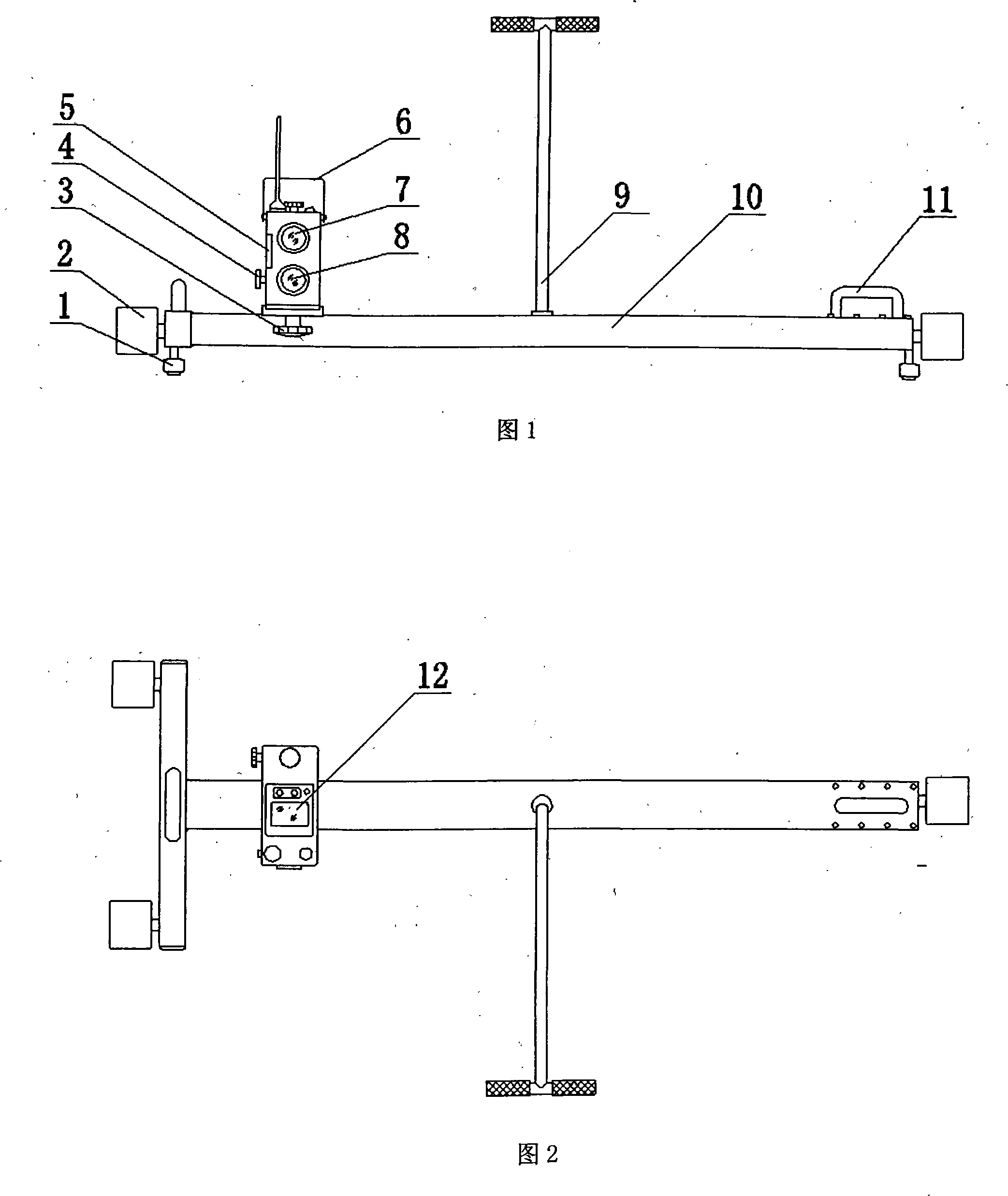 Laser measuring instrument for railway work lifting and lining path