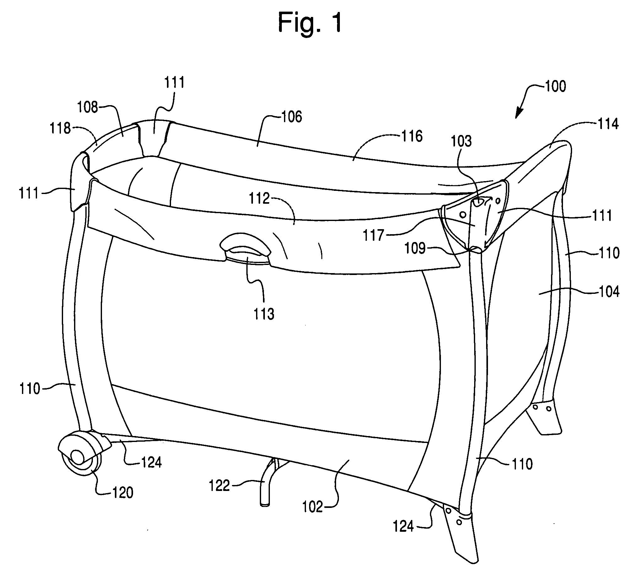 Changing table for a playard