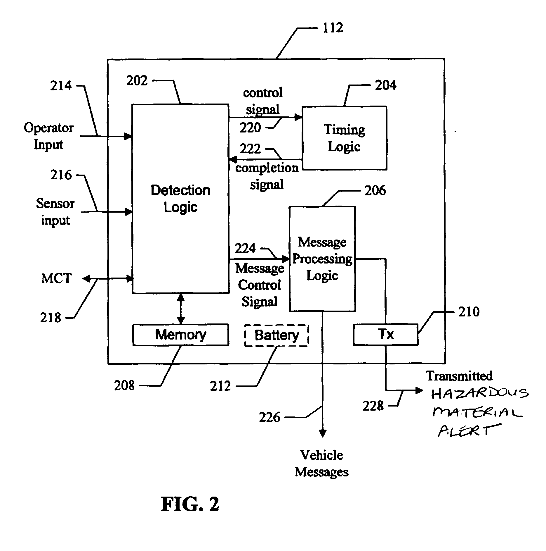 Method and apparatus for providing a hazardous material alert