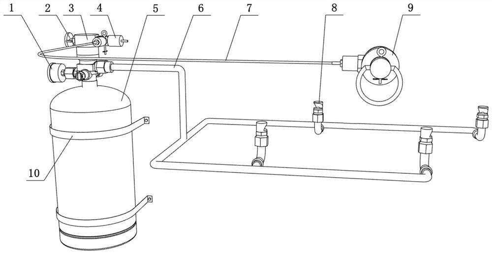 Mechanical inhaul cable type manual fire extinguishing device for industrial and mining vehicle