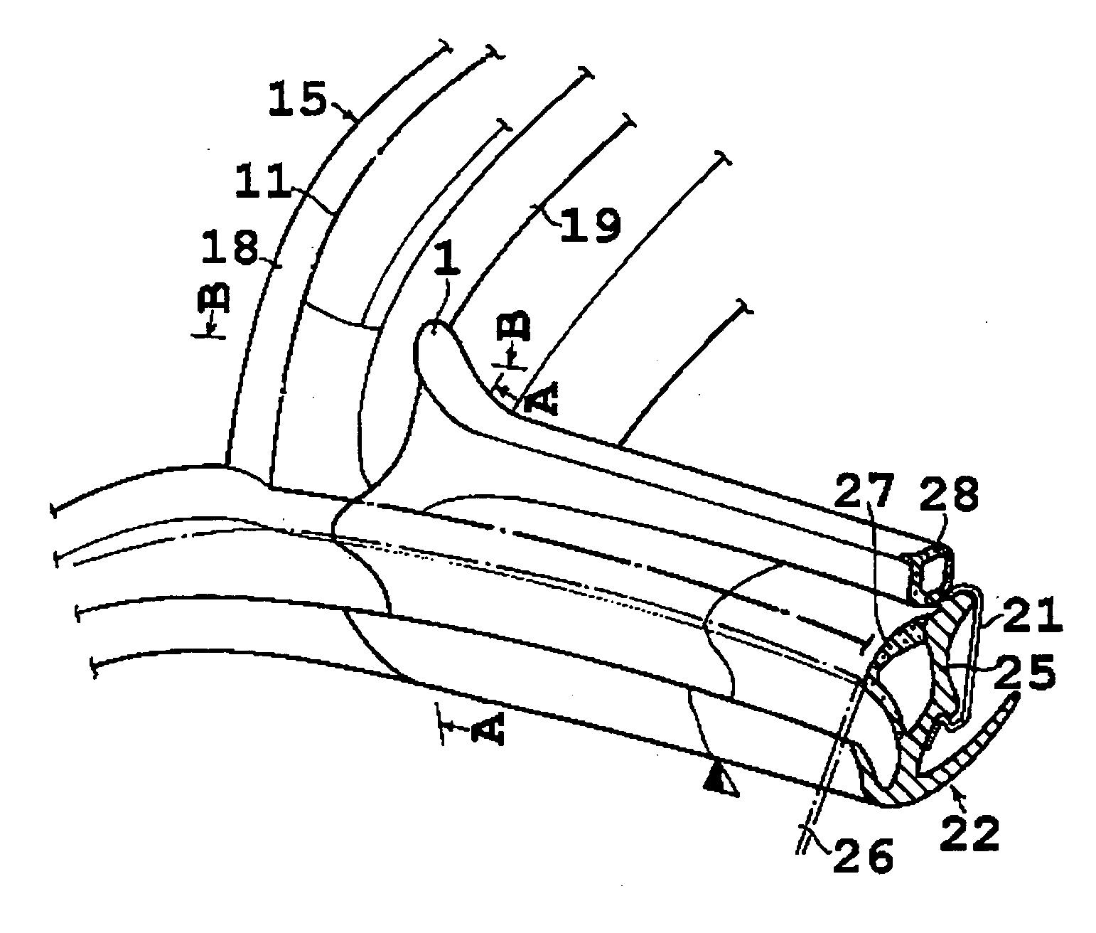 Sealing structure for convertible type vehicle