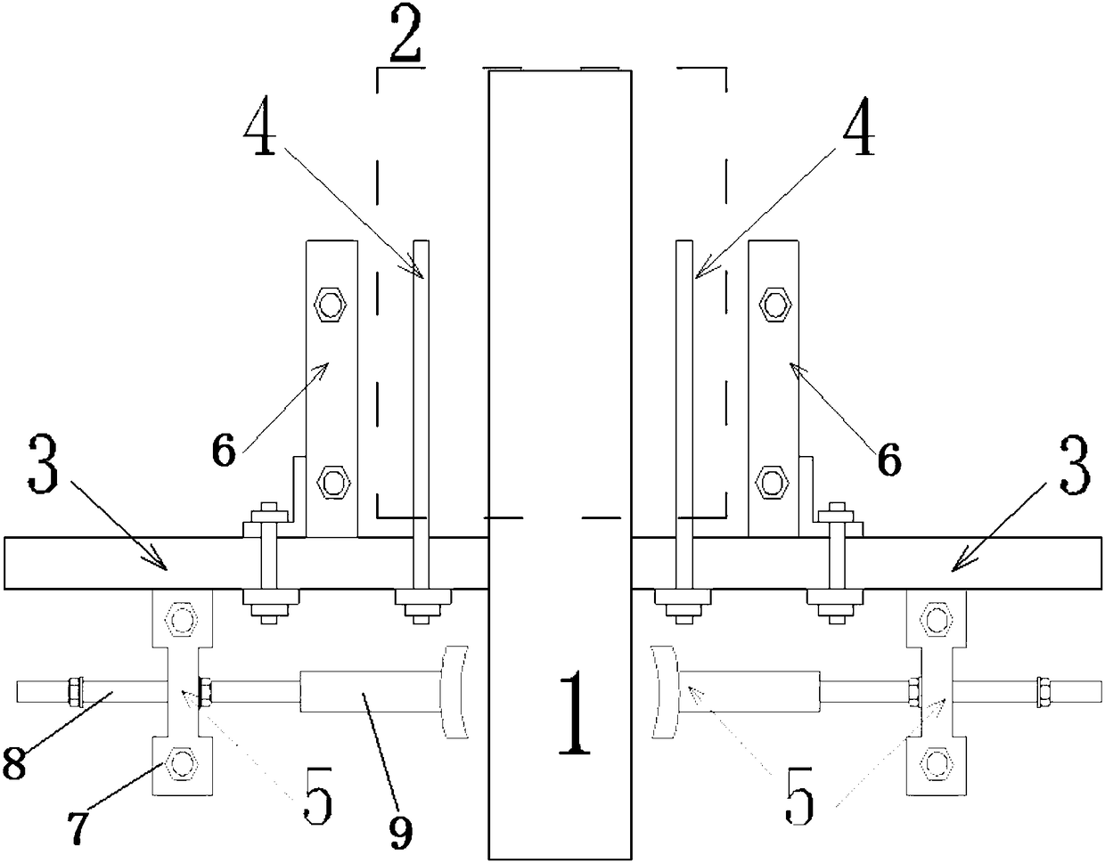 Channel feeding section platinum body installation positioning device and installation method thereof