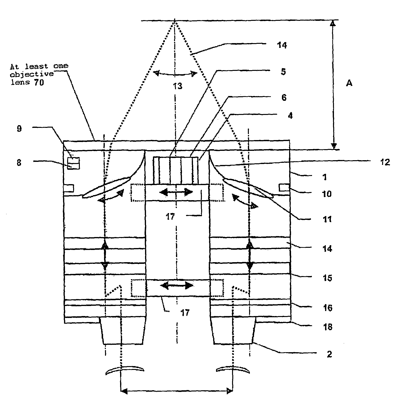 Visual aid in the form of telescopic spectacles with an automated focusing device