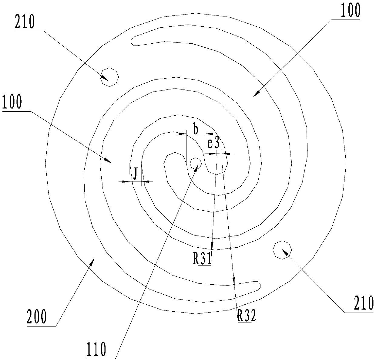 Leaf springs, leaf spring sets and compressors