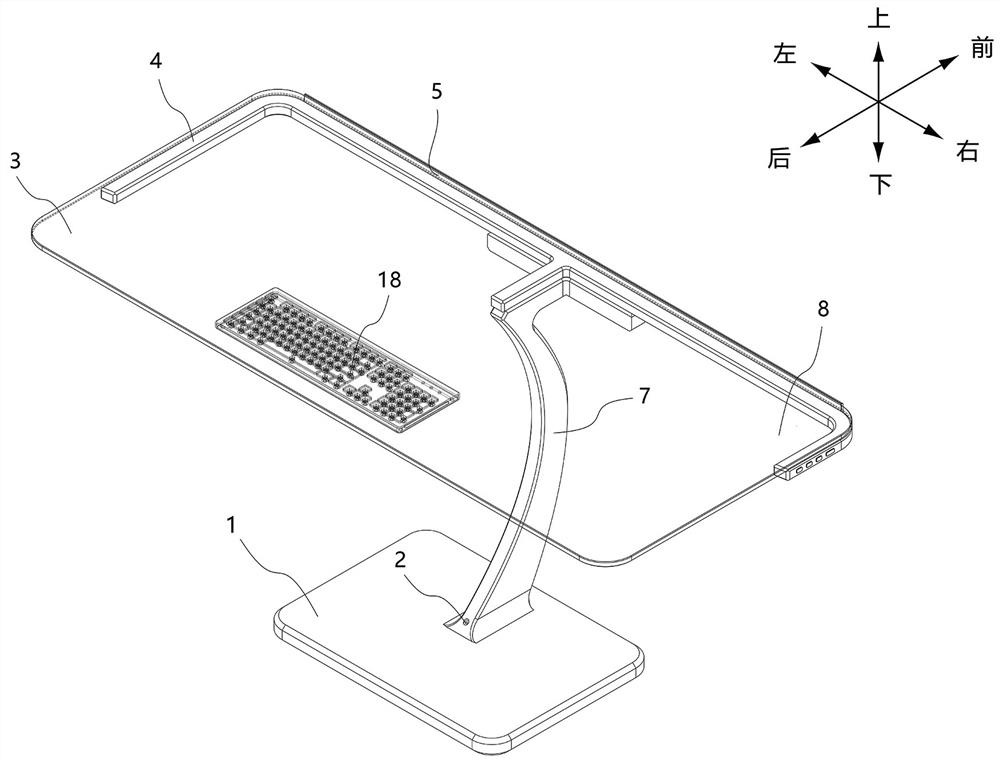 Keyboard for intelligent transparent office table and input method thereof