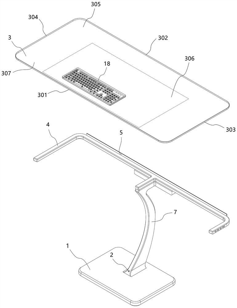 Keyboard for intelligent transparent office table and input method thereof