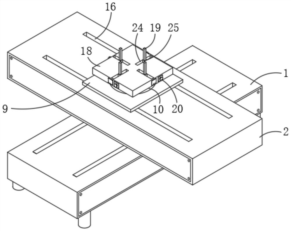 Clamping and feeding mechanism capable of moving in four directions and used for gear box machining