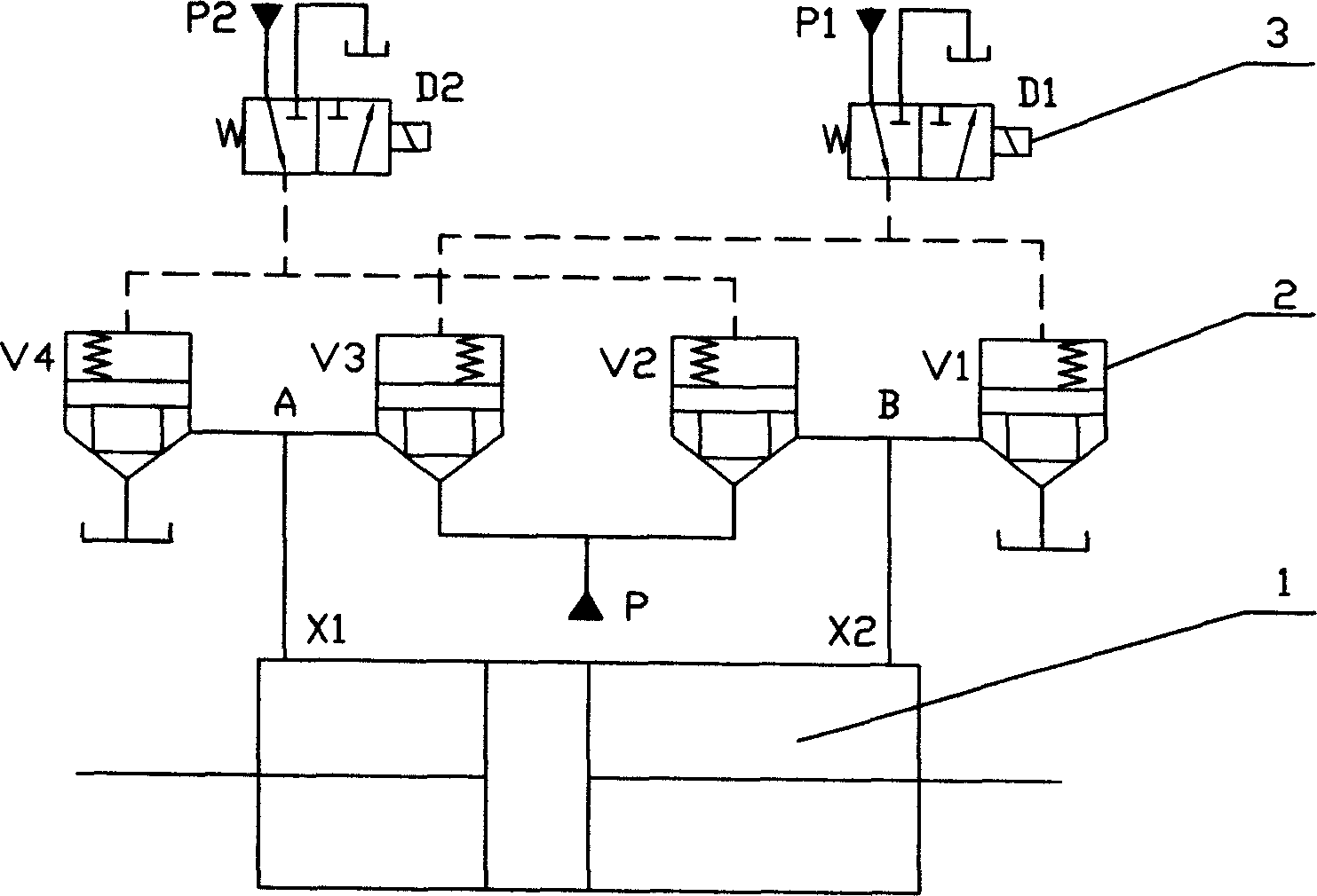 Hydraulic loop of ten thousand hydraulic press operation system