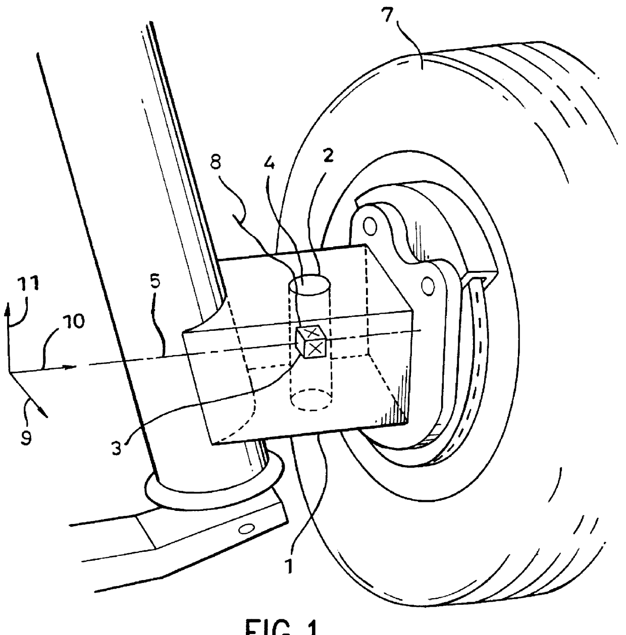 Wheel action force detector for detecting axle forces absent brake torque