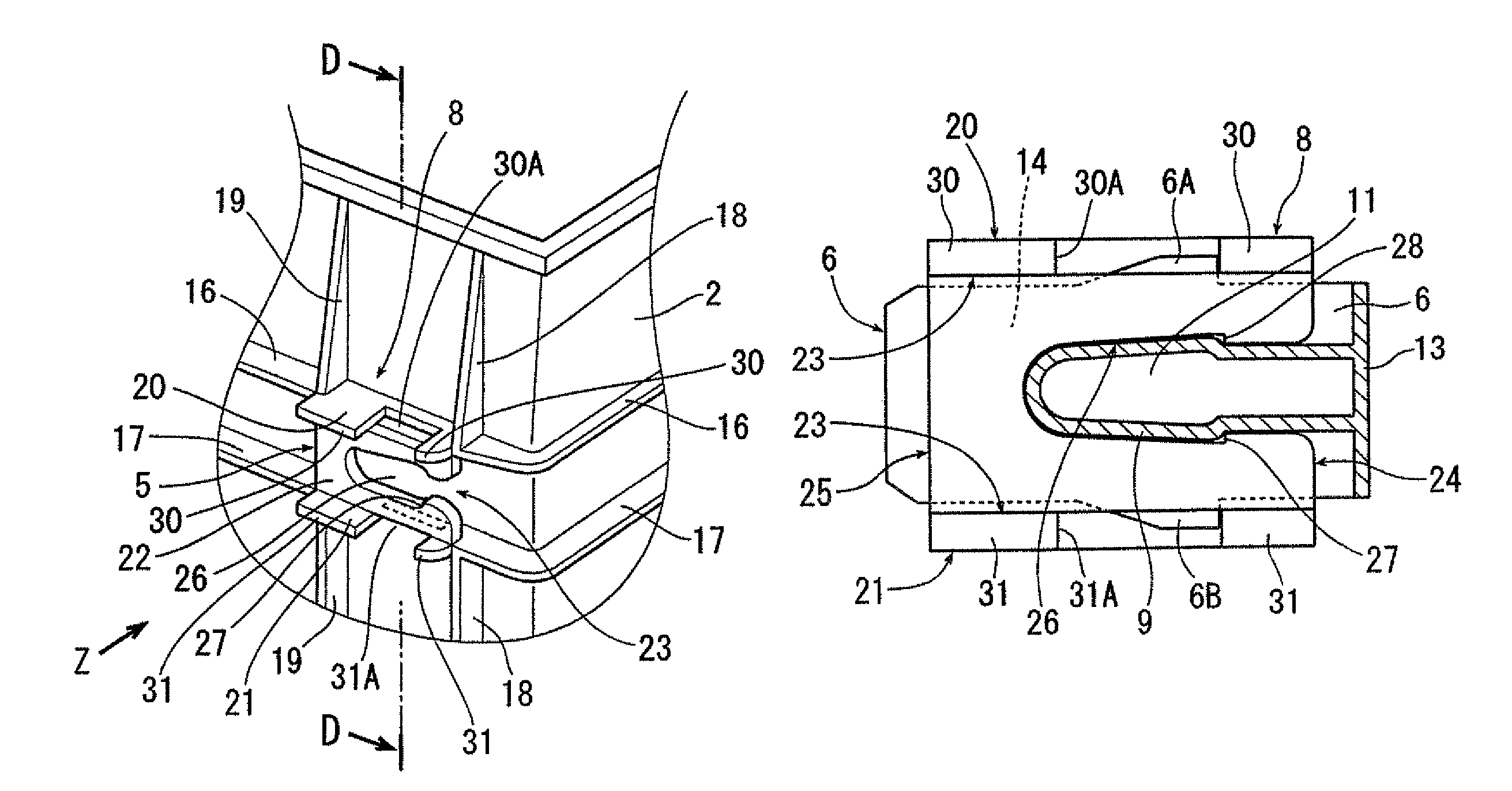 Component parts joining structure