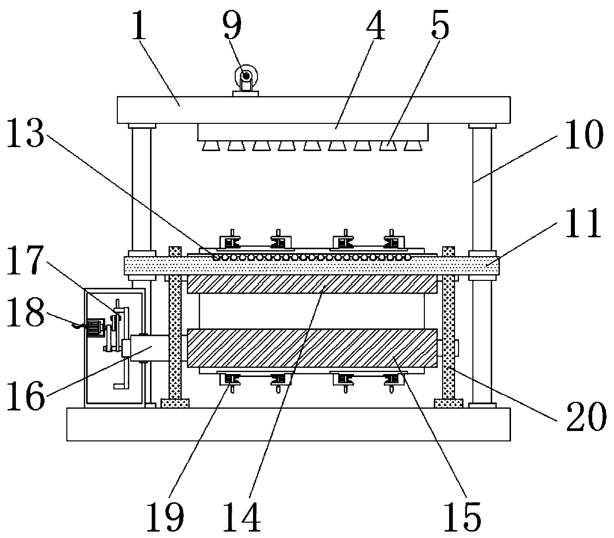 Computer production dispensing device with conveying stability controlled