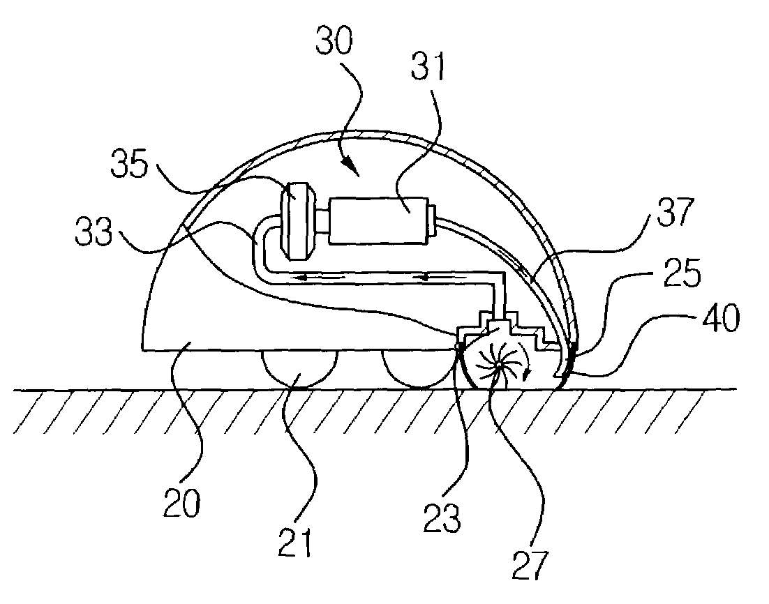 Robot vacuum cleaner with air agitation