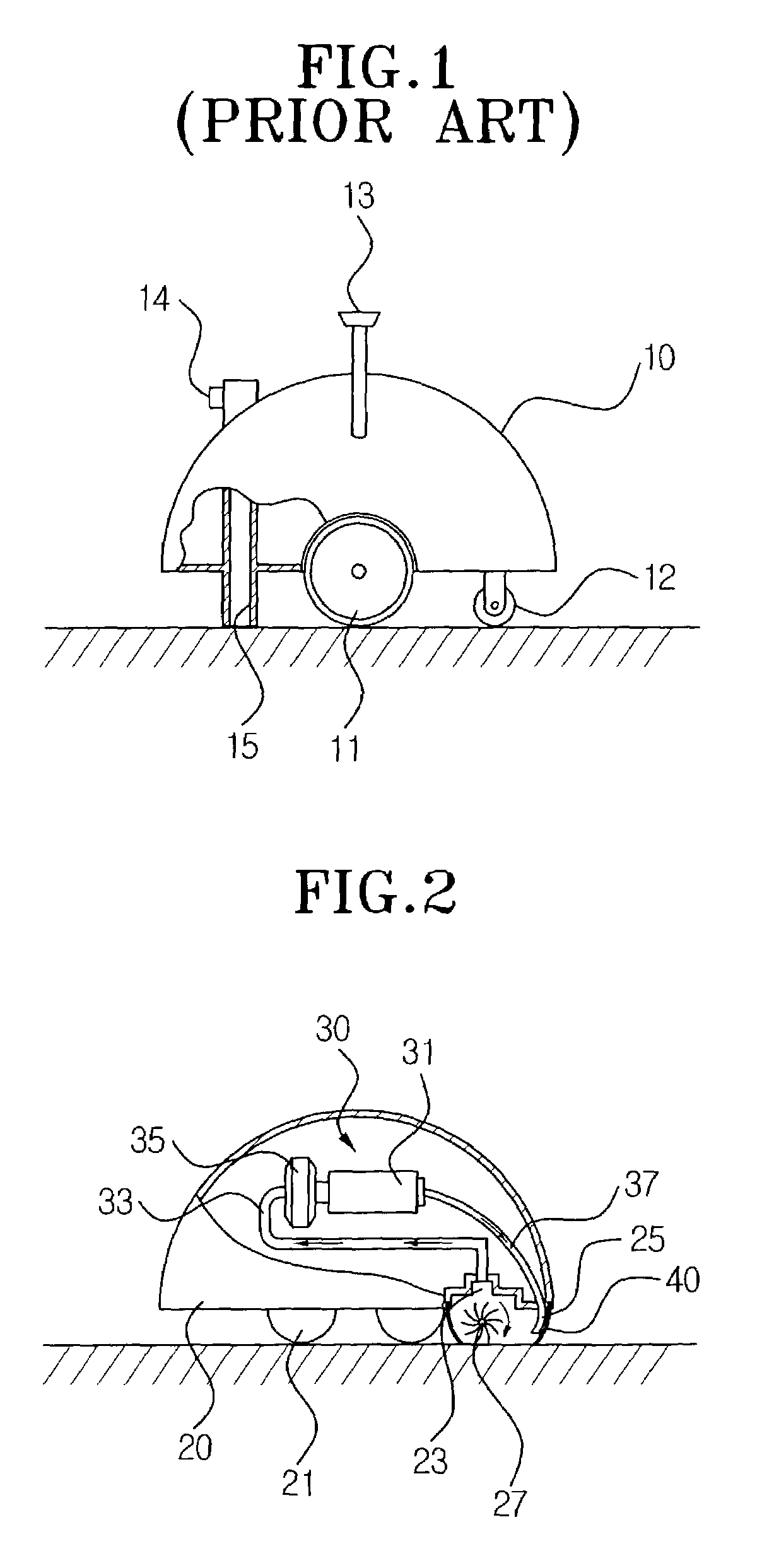 Robot vacuum cleaner with air agitation