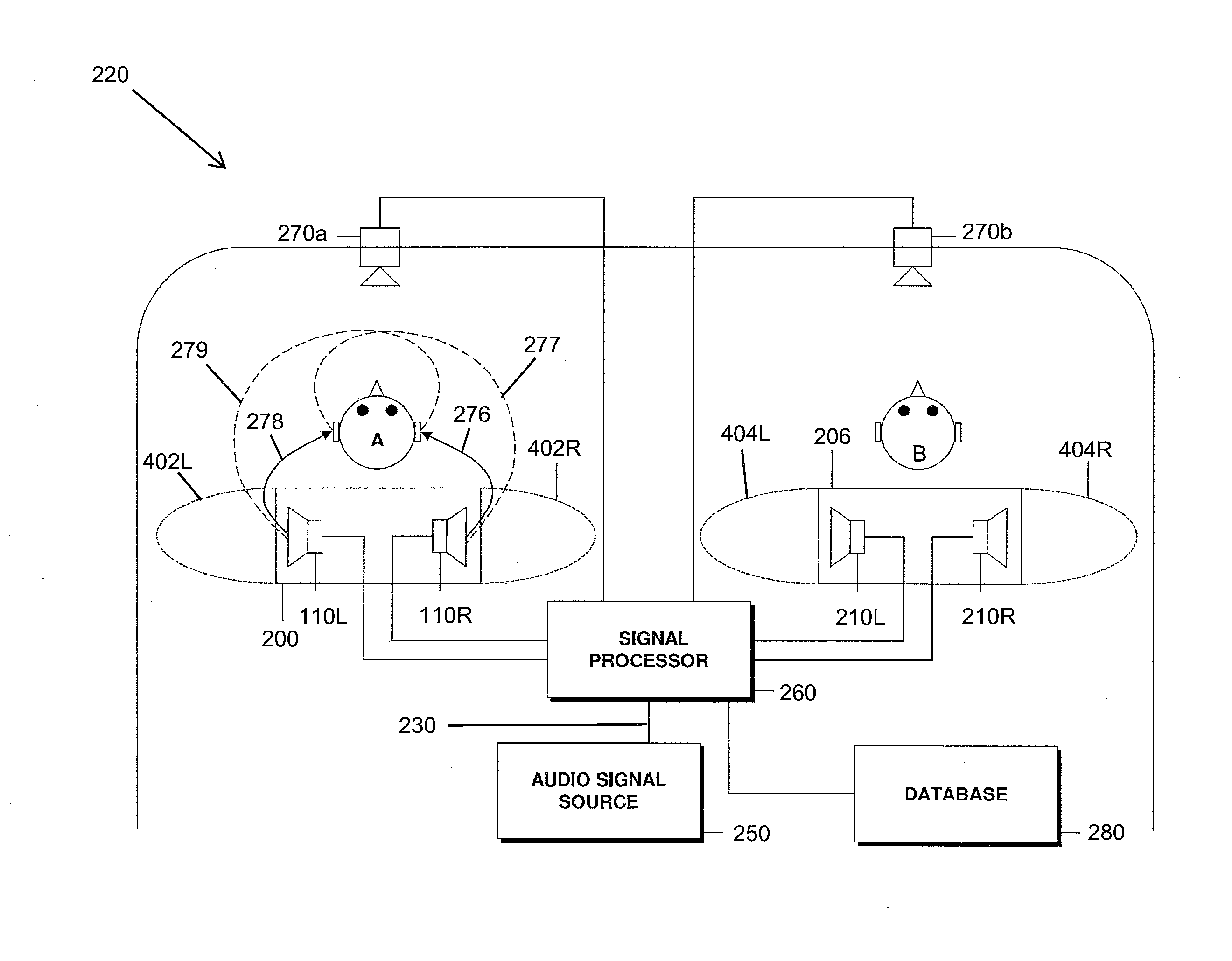 Vehicle audio system with headrest incorporated loudspeakers